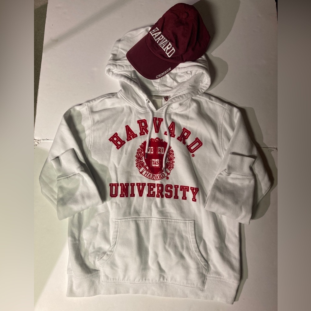 Harvard university pullover hoodie (Size M) and baseball hat bundle